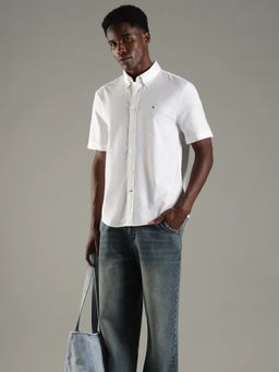 Tommy Hilfiger - Men White Cotton Regular Fit Shirt