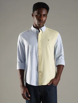 Tommy Hilfiger - Men Yellow Cotton Regular Fit Shirt