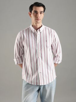 Tommy Hilfiger - Men Red Cotton Regular Fit Shirt