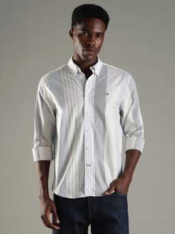 Tommy Hilfiger - Men White Cotton Regular Fit Shirt