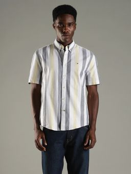 Tommy Hilfiger - Men Yellow Cotton Regular Fit Shirt