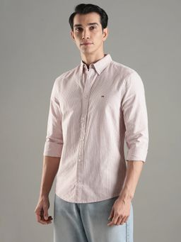 Tommy Hilfiger - Men Red Cotton Slim Fit Shirt