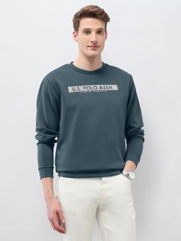 U.S. Polo Assn. Denim Co. - Men Green Rayon Regular Fit Sweatshirt