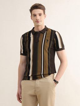 U.S. POLO ASSN. - Men Green Cotton Slim Fit Polo T-Shirt