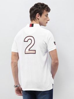 U.S. POLO ASSN. - Men White Cotton Slim Fit Polo T-Shirt