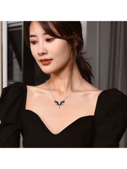 Dkane Designs - Women Blue-Black Wings Stone Studded Necklace