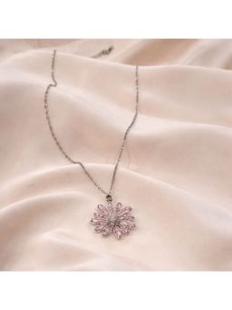 Dkane Designs - Women Daisy Pink Flower Necklace