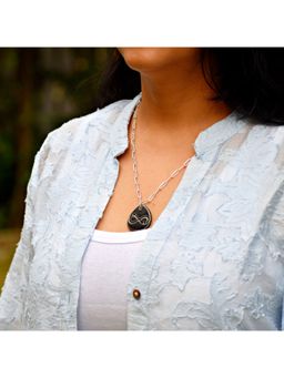 Dkane Designs - Women Black Stone Infinite Love Necklace
