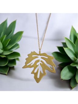 Dkane Designs - Women Gold Maple Leaf Necklace