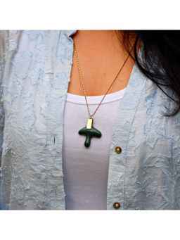 Dkane Designs - Women Green Stone Necklace