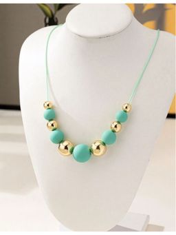 Dkane Designs - Women Minty Green-Gold Fresh Orb Necklace