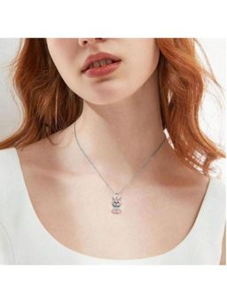 Dkane Designs - Women Dula Tone Playful Pup Stone Studded Necklace