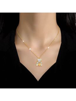 Dkane Designs - Women White Bear Charm Necklace