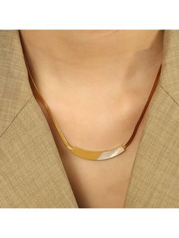 Dkane Designs - Women Gold-Silver Shell Collar Necklace