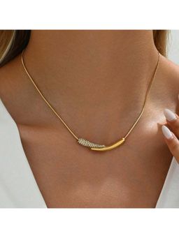 Dkane Designs - Women Gold Plated Stone Studded Necklace