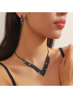Dkane Designs - Women Midnight Black Luxe Necklace Set