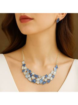Dkane Designs - Women Ocean Blue Shard Necklace Set