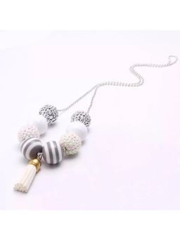 Dkane Designs - Women White-Grey and Silver Bubble Gum Necklace
