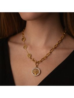 Dkane Designs - Women Tree of Life Stone Statement Necklace