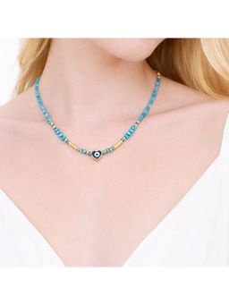Dkane Designs - Women Turkish Nazar Heart Turquoise Necklace