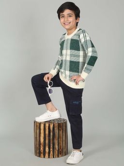 Cantabil - Green Checks Regular Fit Sweater
