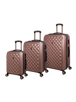 it luggage - Fashionista Glossy Rose Gold Set of 3 28-24-20 Inch Expandable Hardsided TSA Trolley