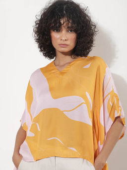 RAREISM - Alyse Primary Mustard Print Top