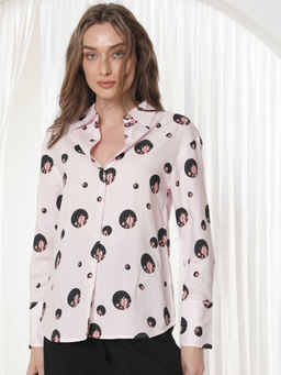 RAREISM - Lumber Light Pink Print Shirt