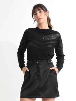 RAREISM - Warher Primary Black Solid Skirt