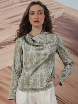 RAREISM - Zolah Primary Green Print Top