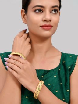 Silvermerc Designs - Gold Plated Handcrafted Bangles (Set of 2)