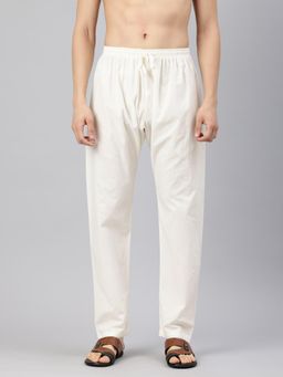 Manthan - Cream Cotton Solid Pyjama for Men