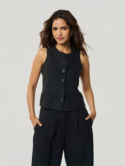 TERRA LUNA - Ashley - Linen Black Vest