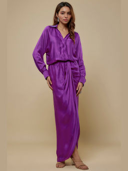 Asaga - Women Purple Shirely Drape Dress