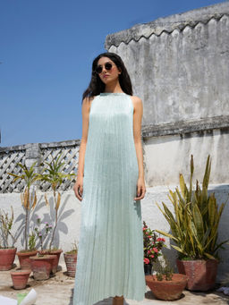 O-PAP STYLE - Women Green Luna Metallic Dress
