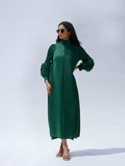 O-PAP STYLE - Women Green Long Flora Maxi Dress