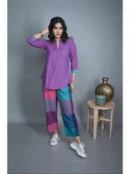 EARTHWEAR - Handloom Cotton Purple Top with Pant