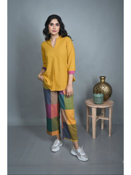 EARTHWEAR - Handloom Cotton Yellow Top with Pant