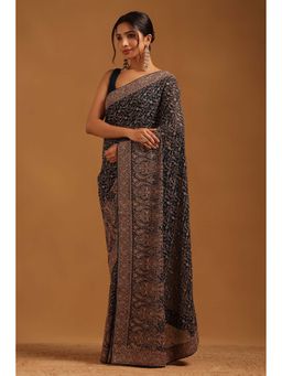 Soch - Womens Green Georgette Saree With Unstitched Blouse