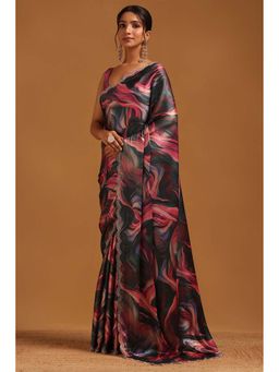 Soch - Womens Satin Saree With Unstitched Blouse