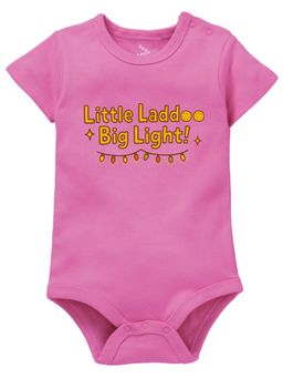 Zeezeezoo - Diwali Theme Half Sleeves Little Laddoo Big Light Baby Onesie