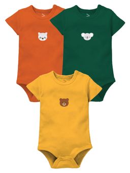 Zeezeezoo - Animal Theme Half Sleeves Printed Baby Onesie (Pack of 3)