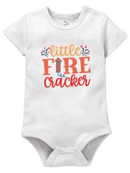Zeezeezoo - Diwali Theme Half Sleeves Little Fire Cracker Baby Onesie