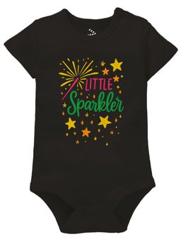 Zeezeezoo - Diwali Theme Half Sleeves Little Sparkler Baby Onesie