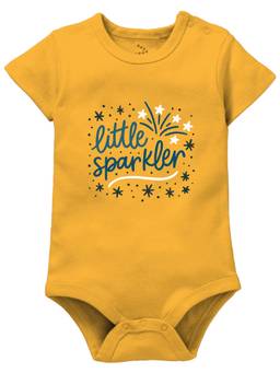 Zeezeezoo - Diwali Theme Half Sleeves Little Sparkler Baby Onesie