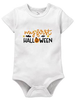 Zeezeezoo - Halloween Theme Half Sleeves My First Halloween Baby Onesie