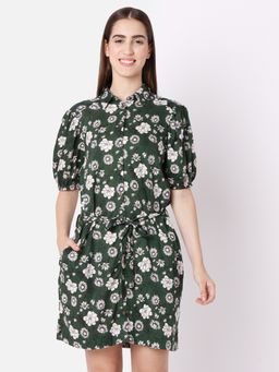 Spykar - Olive Cotton Regular Fit Dress for Women