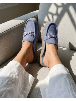 Fizzy Goblet - Women On the Clock Backless Blue Loafers