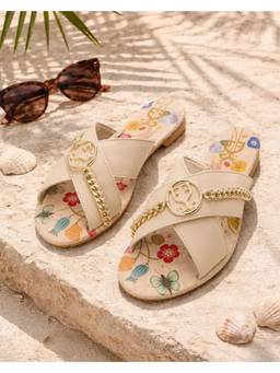 Fizzy Goblet - Women Wildflower Child Multicolor Criss Cross Sliders