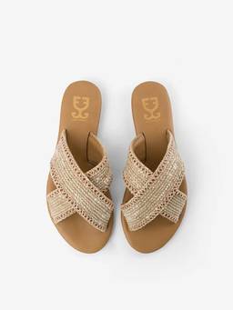 Fizzy Goblet - Women Dune it Right Beige Criss Cross Sandals